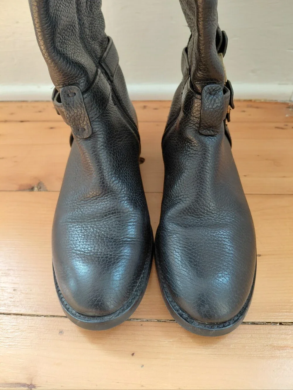 TORY BURCH Amanda Black Leather Riding Boots Sz 5